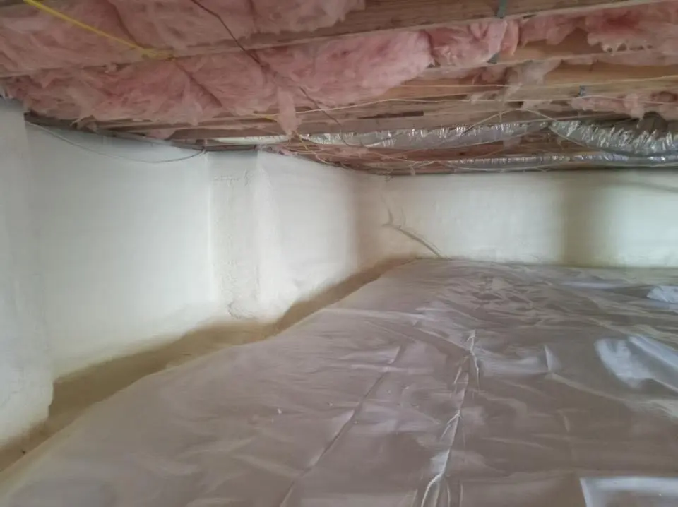 Crawl space encapsulation with closed-cell spray foam for Attic Insulation in Granville